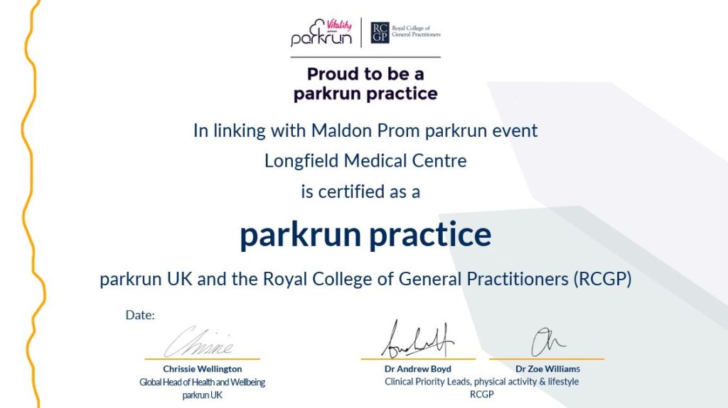 banner regarding parkrun practice