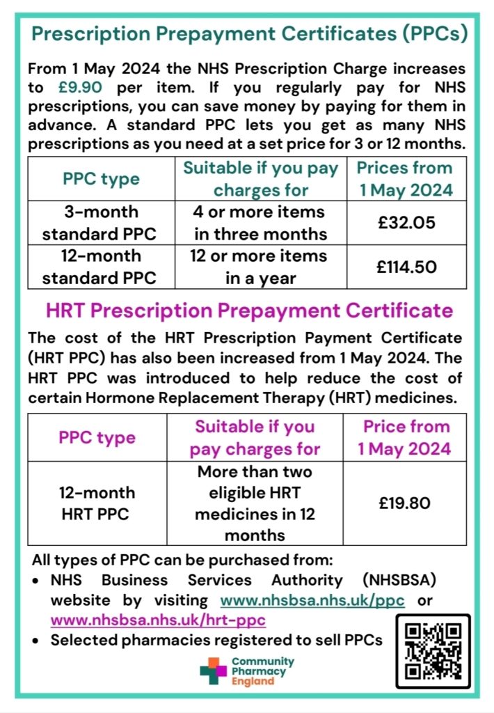 Prescription Prepayment Certificate changes